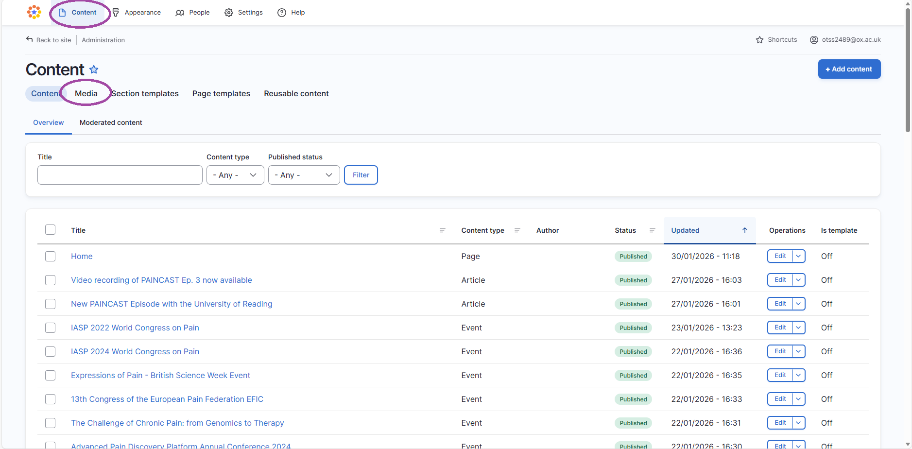 Changing the focal image point