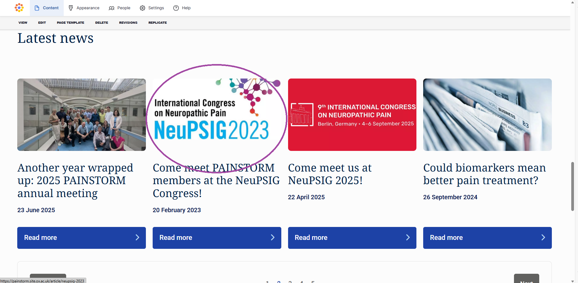 After changing the focal image point