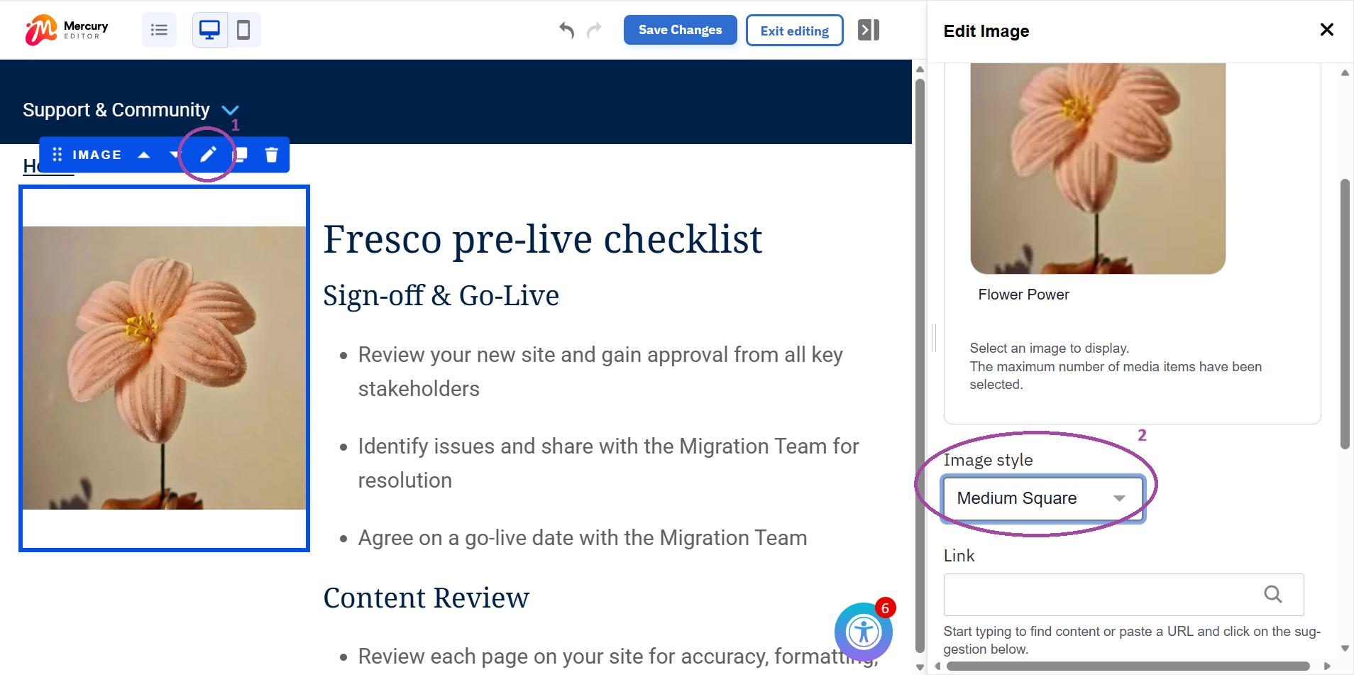 Changing image dimensions instructions
