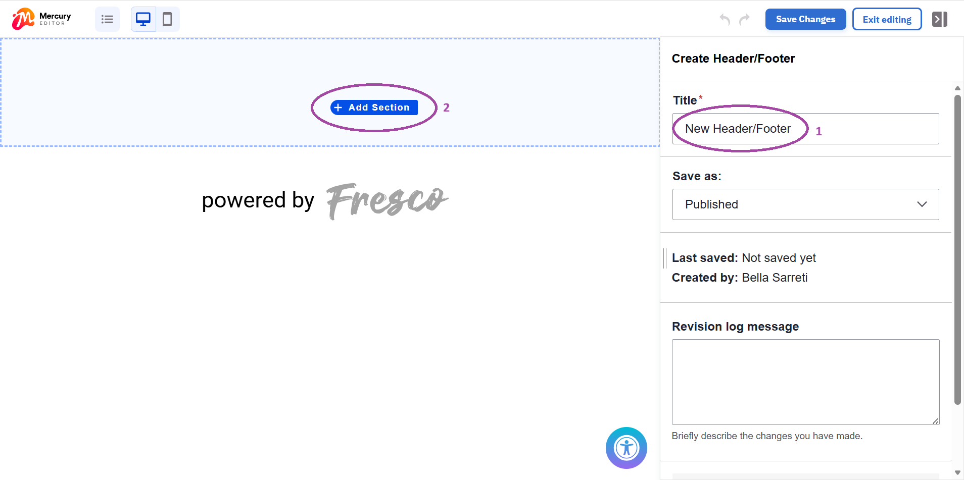 Adding a custom header step 3
