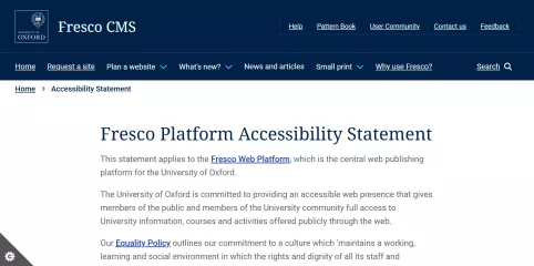 Accessibility statement page screenshot